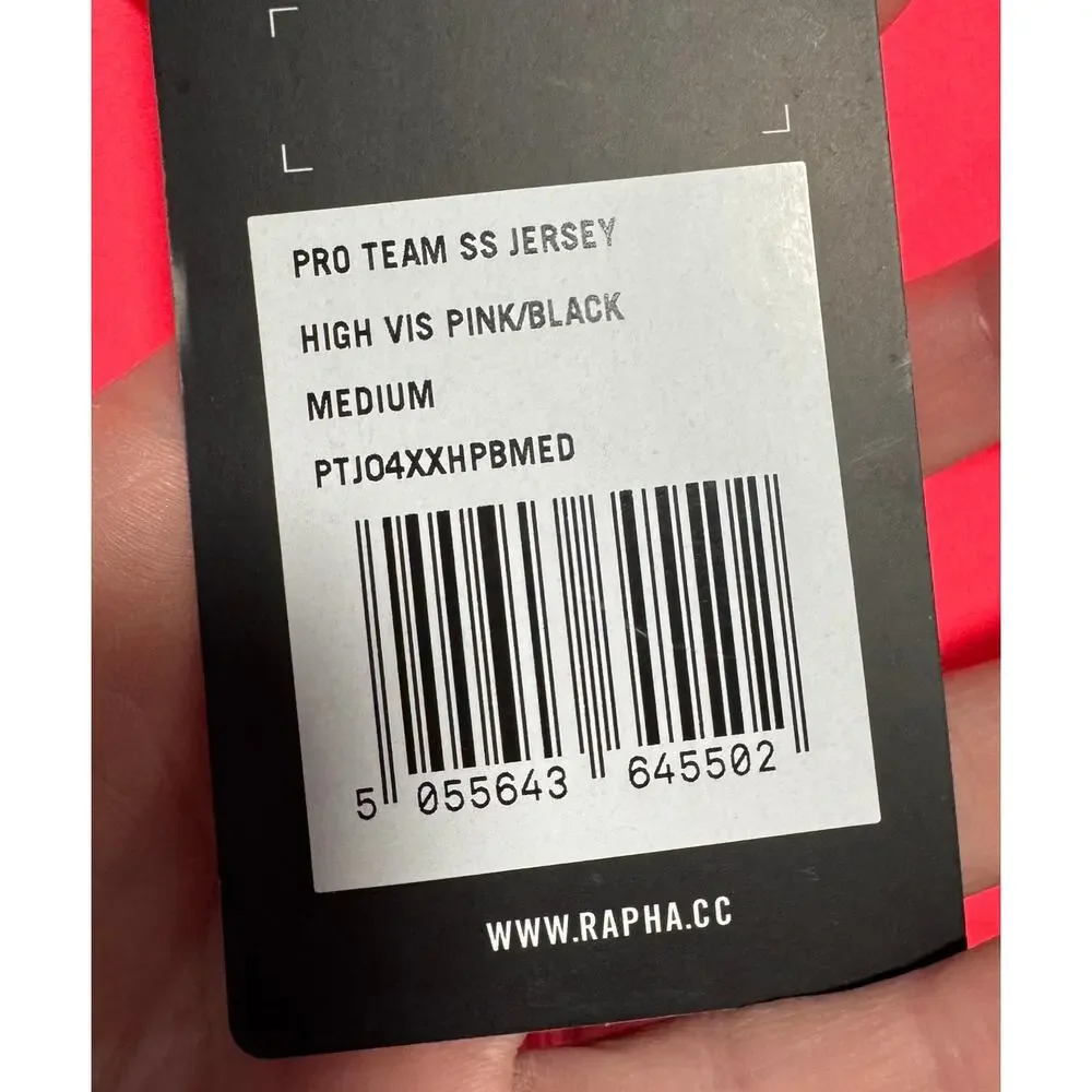 NWT RAPHA Pro Team SS Cycling Jersey Triathlon Training Pink Size M - Picture 5 of 7